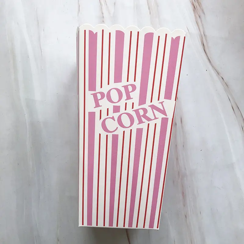 Popcorn Box Hot Stamped Pink Striped Decor - Image 38