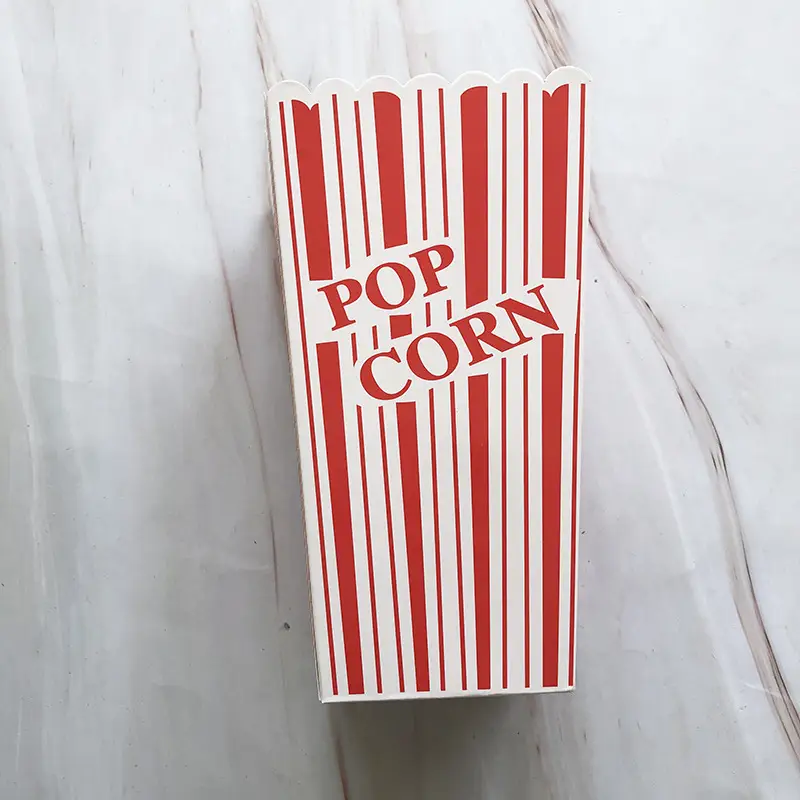 Popcorn Box Hot Stamped Pink Striped Decor - Image 40