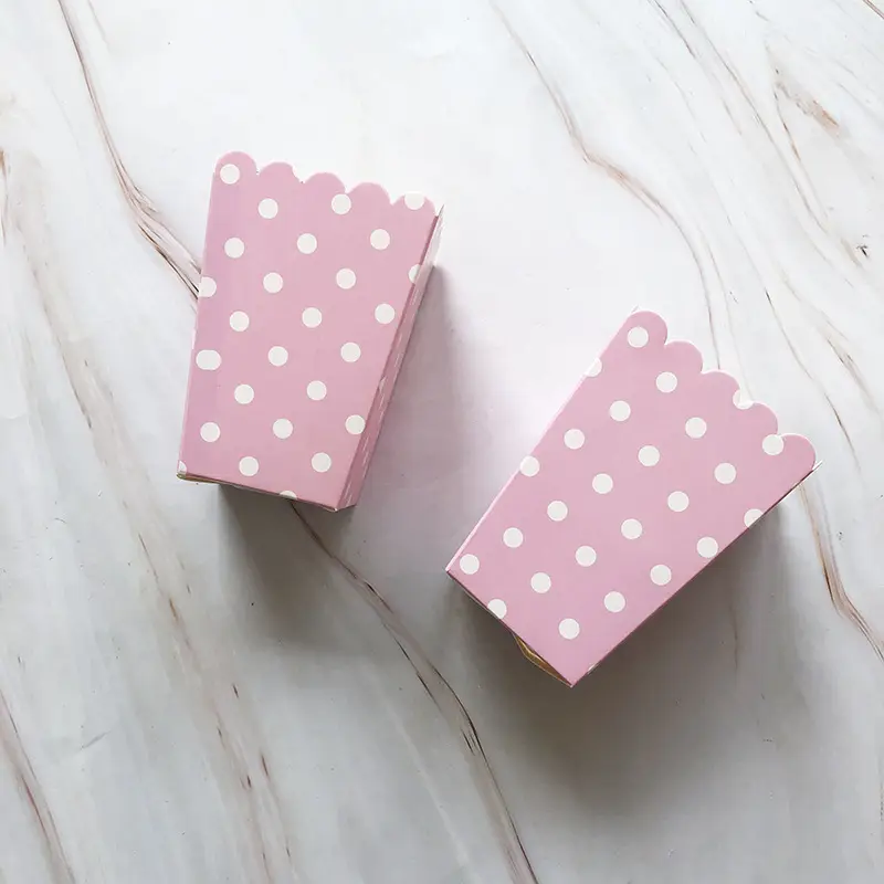 Popcorn Box Hot Stamped Pink Striped Decor - Image 5