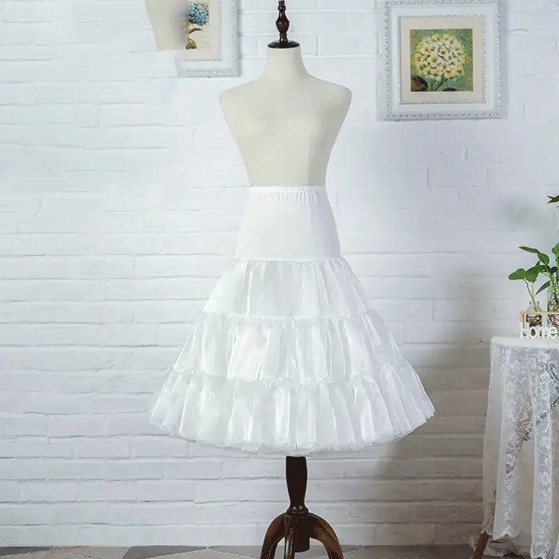 White Tiered Pannier Lolita Petticoat Skirt - Image 4