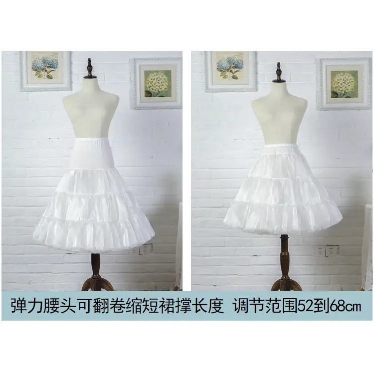White Tiered Pannier Lolita Petticoat Skirt - Image 6