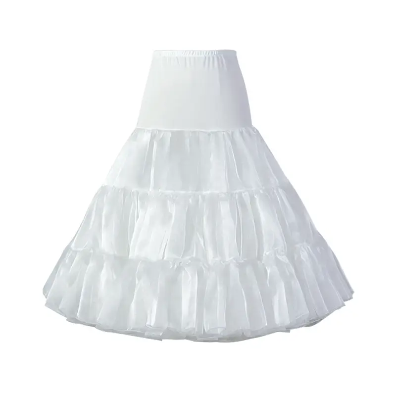 White Tiered Pannier Lolita Petticoat Skirt - Image 7