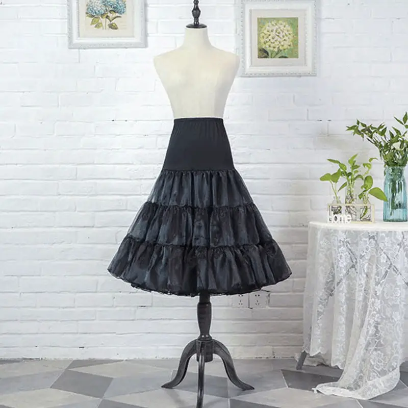 White Tiered Pannier Lolita Petticoat Skirt - Image 2