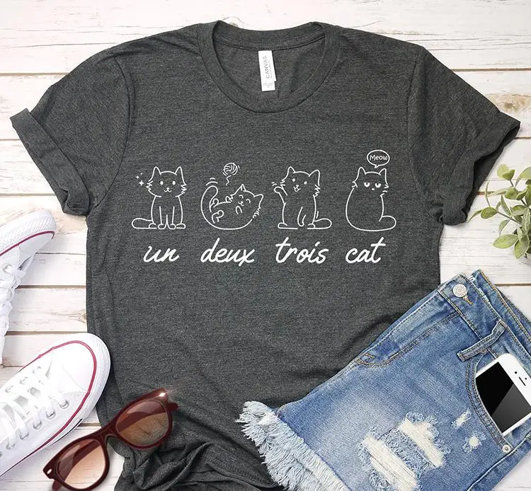 Green Unisex Cat Print T-Shirt Short Sleeve - Image 8