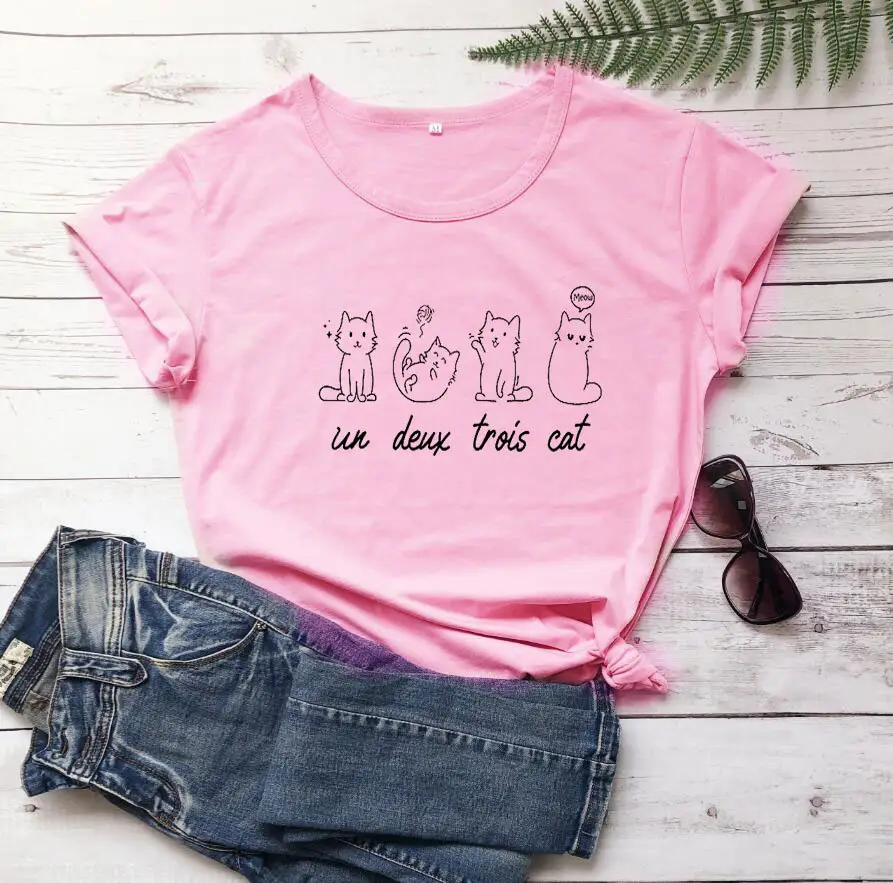 Green Unisex Cat Print T-Shirt Short Sleeve - Image 4