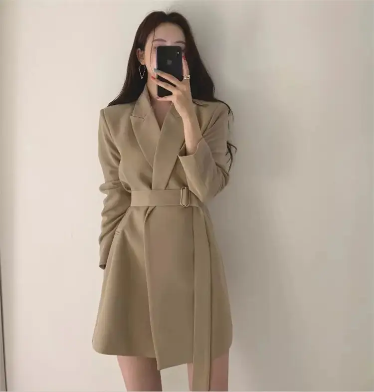 Korean Version 2026 Ins-Style Black Belted Blazer for Women — feature 1