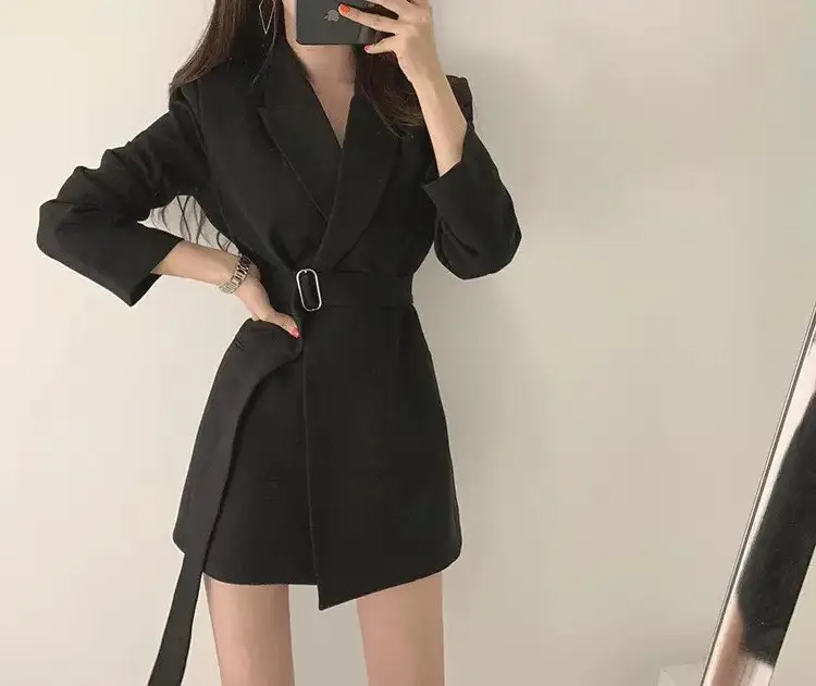 Korean Version 2026 Ins-Style Black Belted Blazer for Women — feature 18
