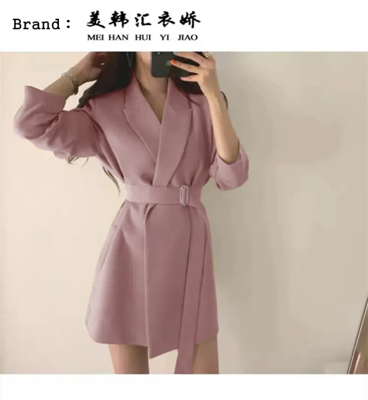 Korean Version 2026 Ins-Style Black Belted Blazer for Women — feature 30