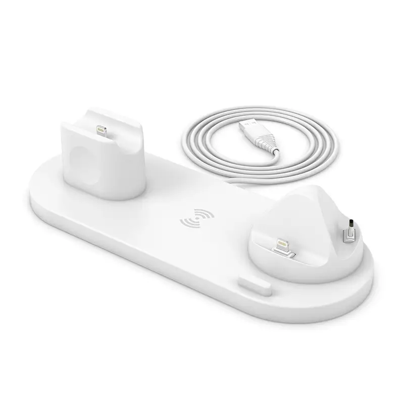 Six-In-One Wireless Charger for Apple iWatch, Earphones, 3-in-1 Rotating Stand - Image 5