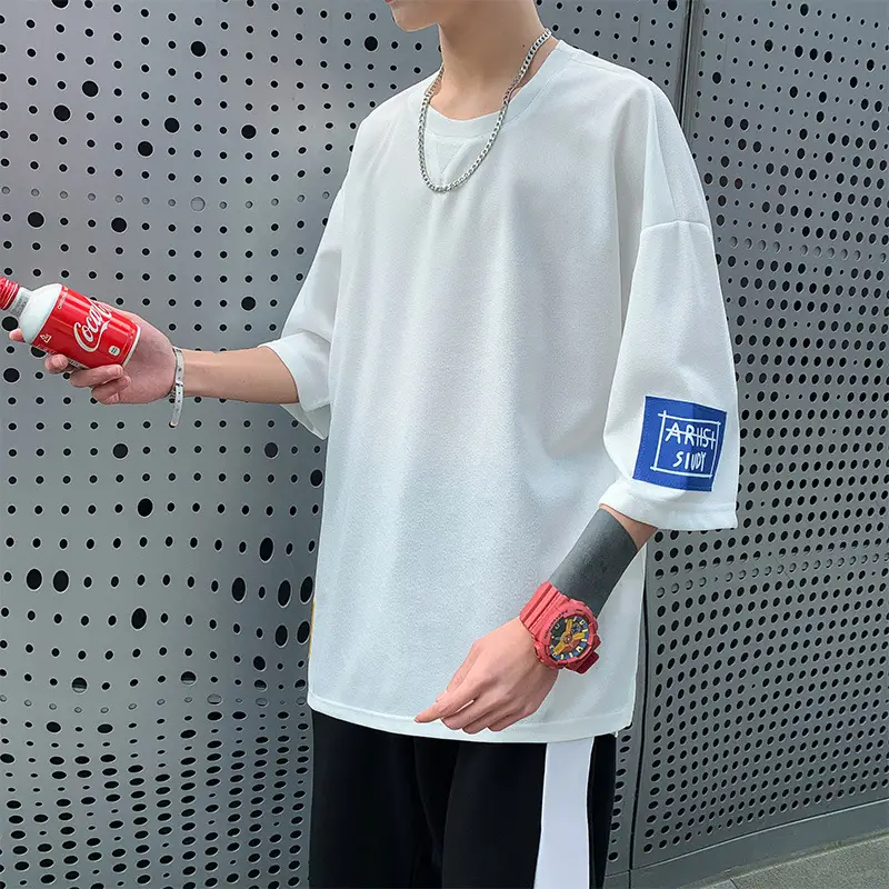 Men Black Long Sleeve T-Shirt with Patch - Image 3