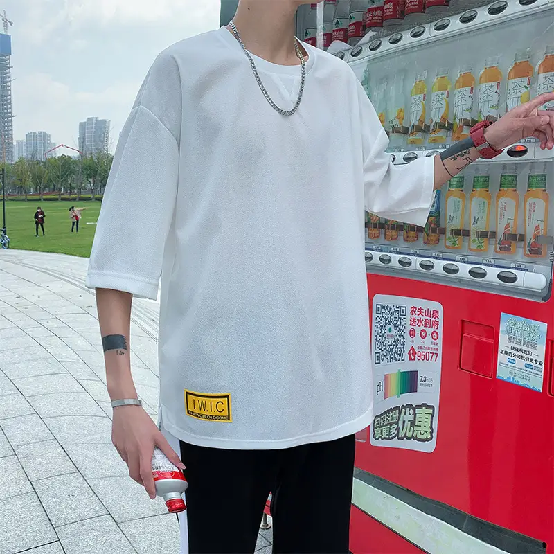 Men Black Long Sleeve T-Shirt with Patch - Image 5