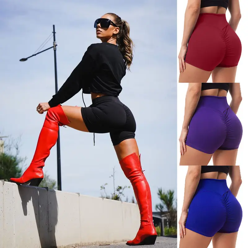Blue High Waist Yoga Hip Pants for Women - Image 8