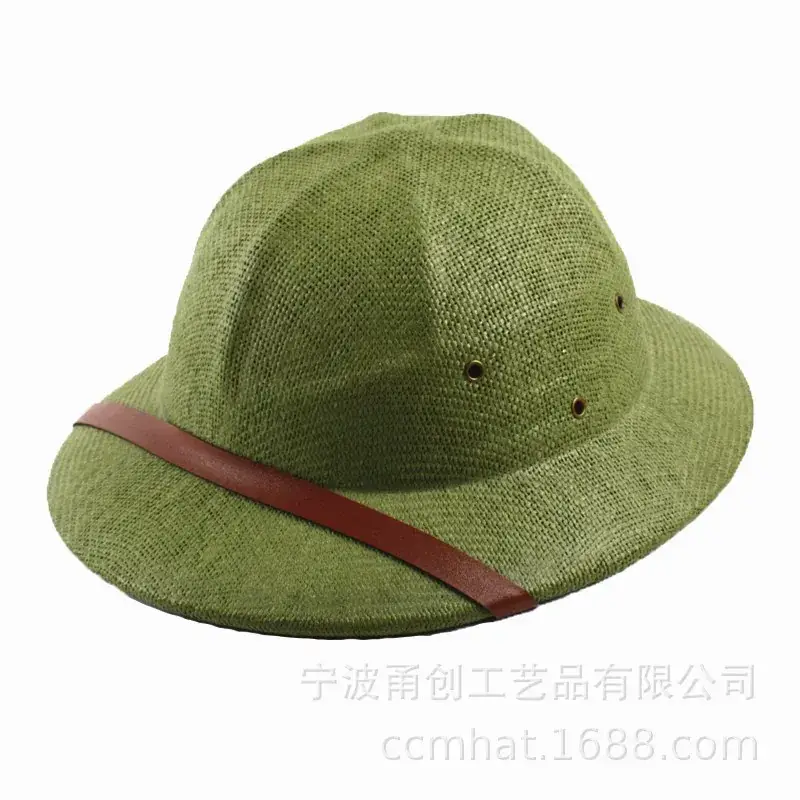 Men Straw Bucket Hat with Belt for Summer - Image 11