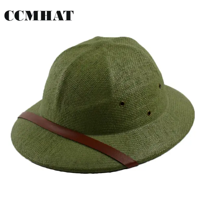 Men Straw Bucket Hat with Belt for Summer - Image 4