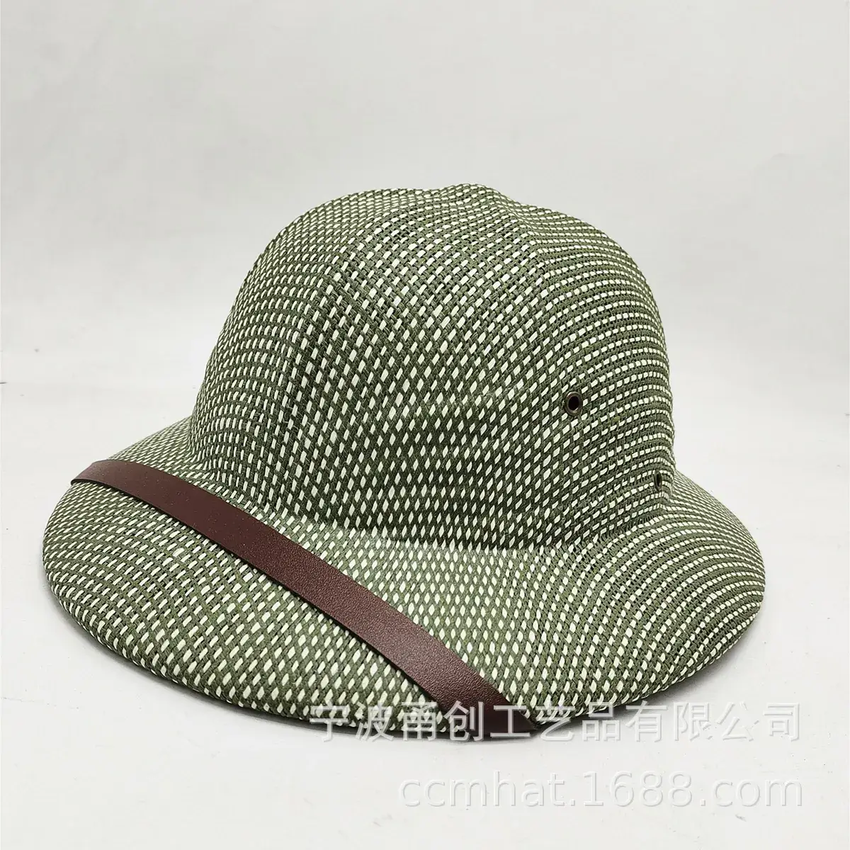 Men Straw Bucket Hat with Belt for Summer - Image 5
