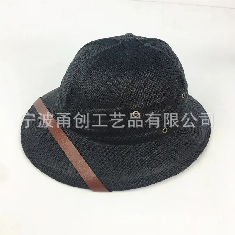 Men Straw Bucket Hat with Belt for Summer - Image 7