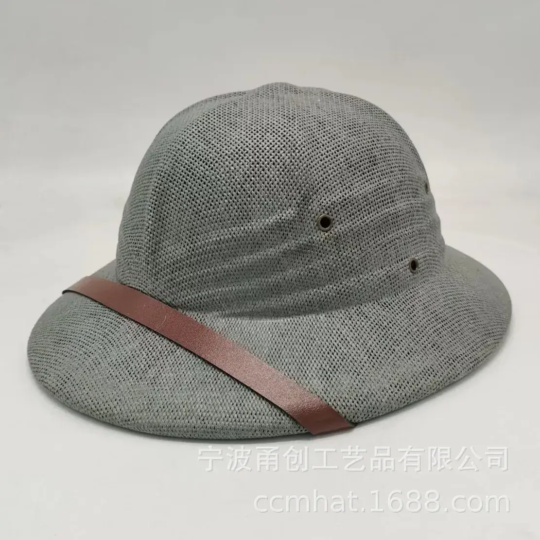 Men Straw Bucket Hat with Belt for Summer - Image 8