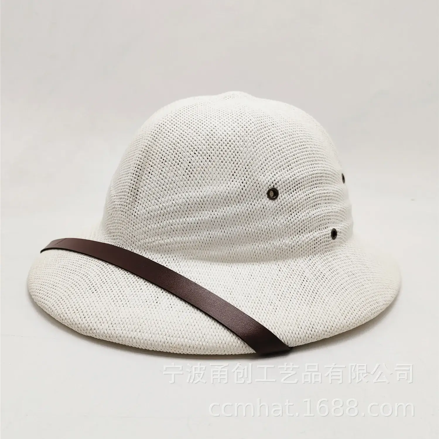Men Straw Bucket Hat with Belt for Summer - Image 9