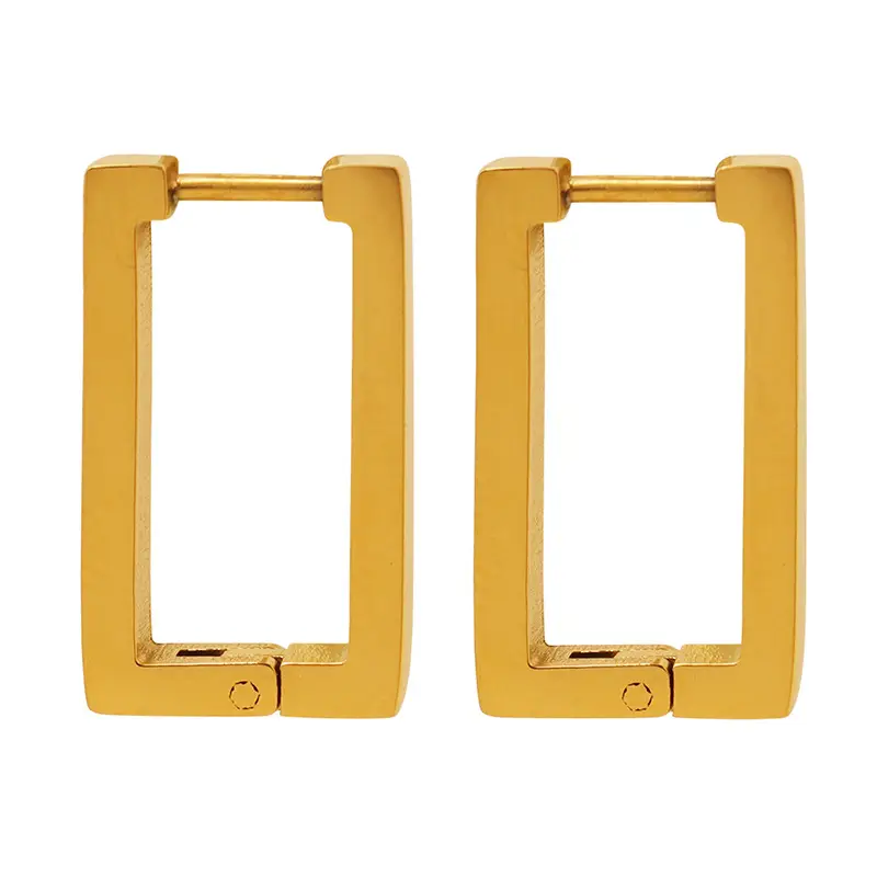 Titanium Geometric Earrings Gold Plated All Match - Image 8
