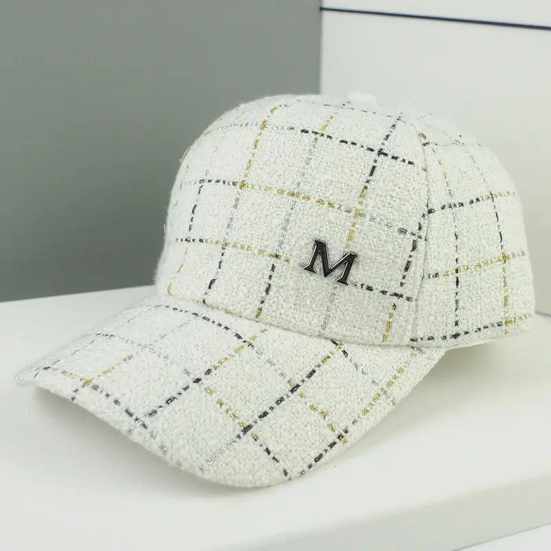 Women Korean Style Baseball Cap with Chain & Crystal - Image 2