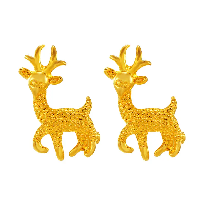 Vietnam Sand Gold Crown Rose Flower Earrings 11mm - Image 9