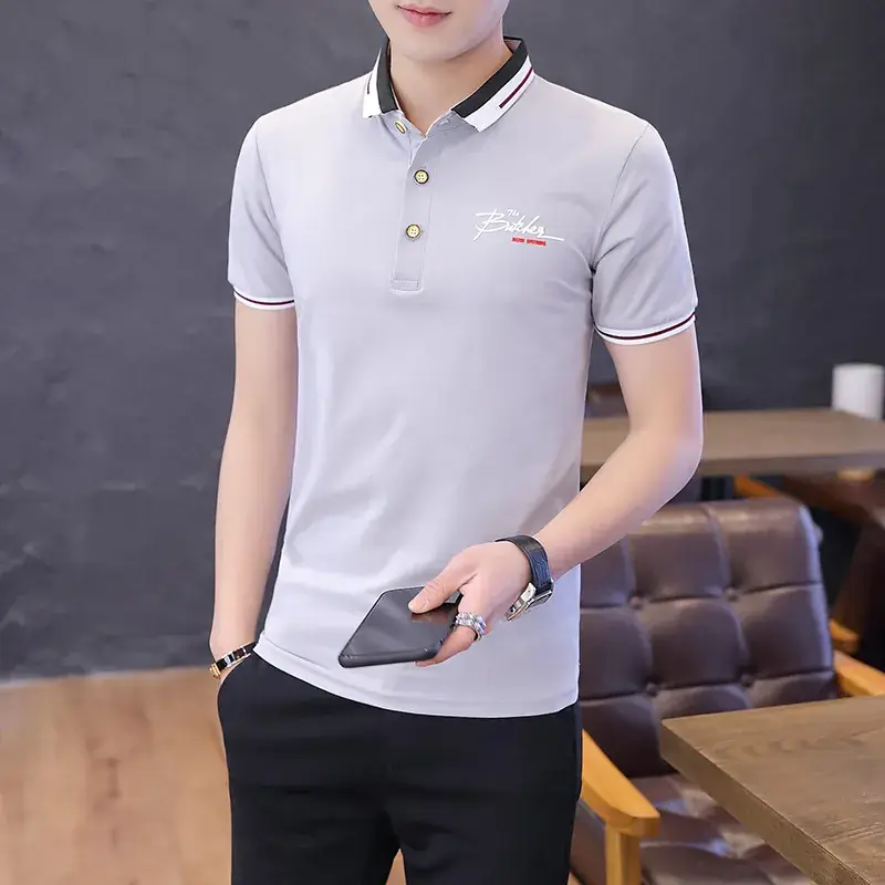 Men Pink Polo T-Shirt Slim Fit Solid Color