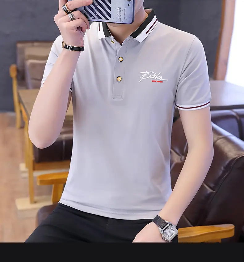 Men Pink Polo T-Shirt Slim Fit Solid Color — feature 17