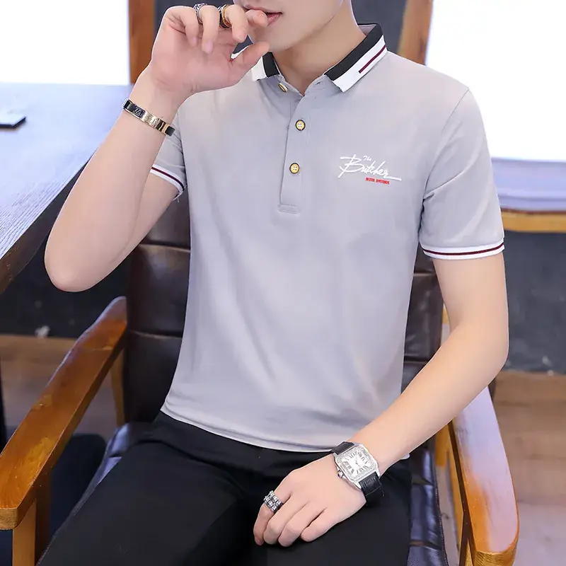 Men Pink Polo T-Shirt Slim Fit Solid Color