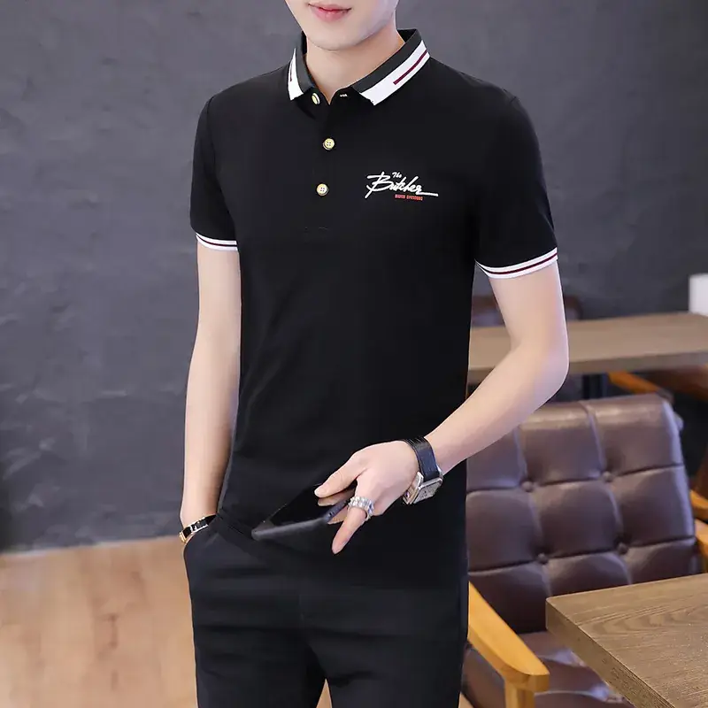 Men Pink Polo T-Shirt Slim Fit Solid Color