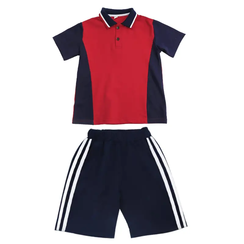 British Style Kids Uniform Summer School Suit White Blue