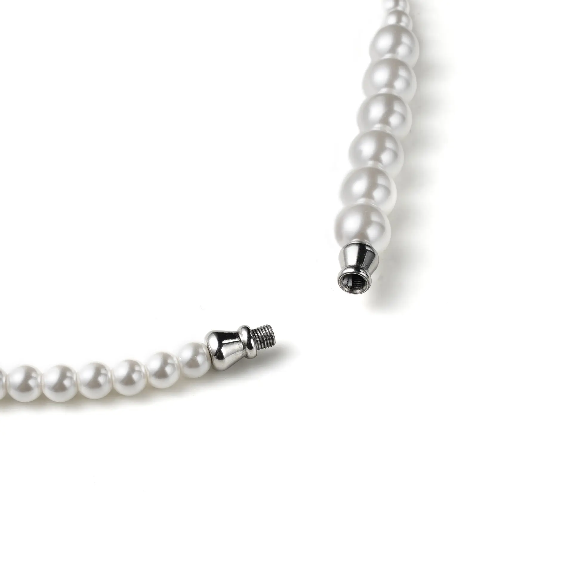 Vintage Pearl Necklace with Spliced Shell Beads Unisex