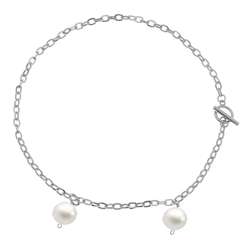 Vintage Pearl Necklace with Spliced Shell Beads Unisex — feature 10