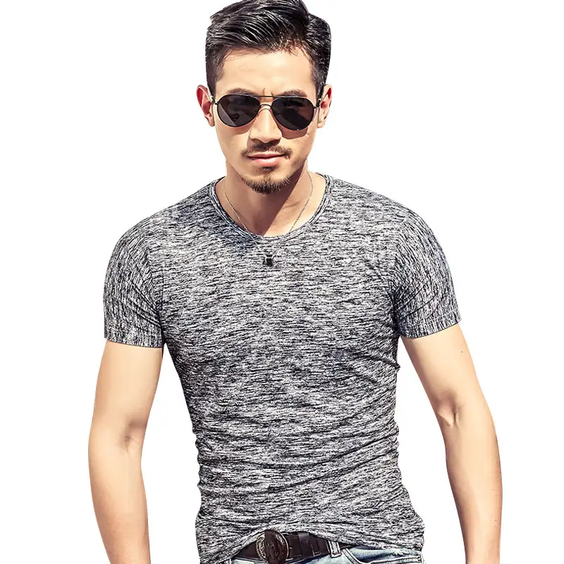Men's Blue Marbled Quick-Drying T-Shirt - Image 11