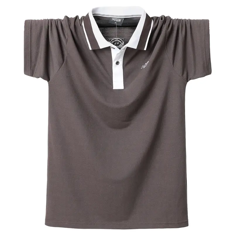 Men's 2025 Summer Polo T-Shirt Brown Plus Size - Image 4