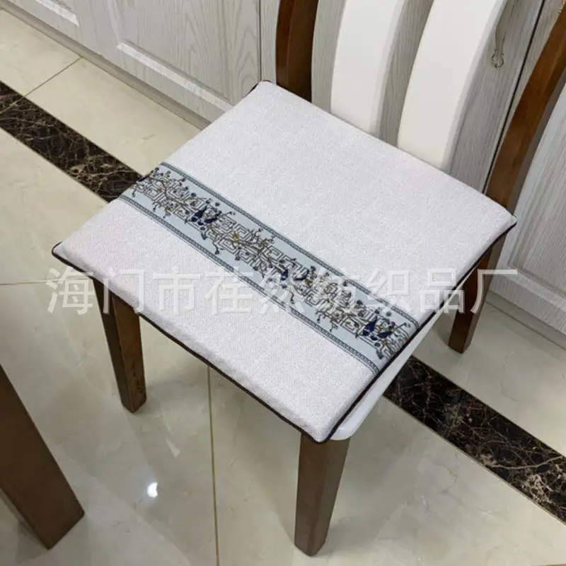 New Chinoiserie Cushion Mahogany Sofa Chair Seat Cushion Linen Dining Table - Image 10