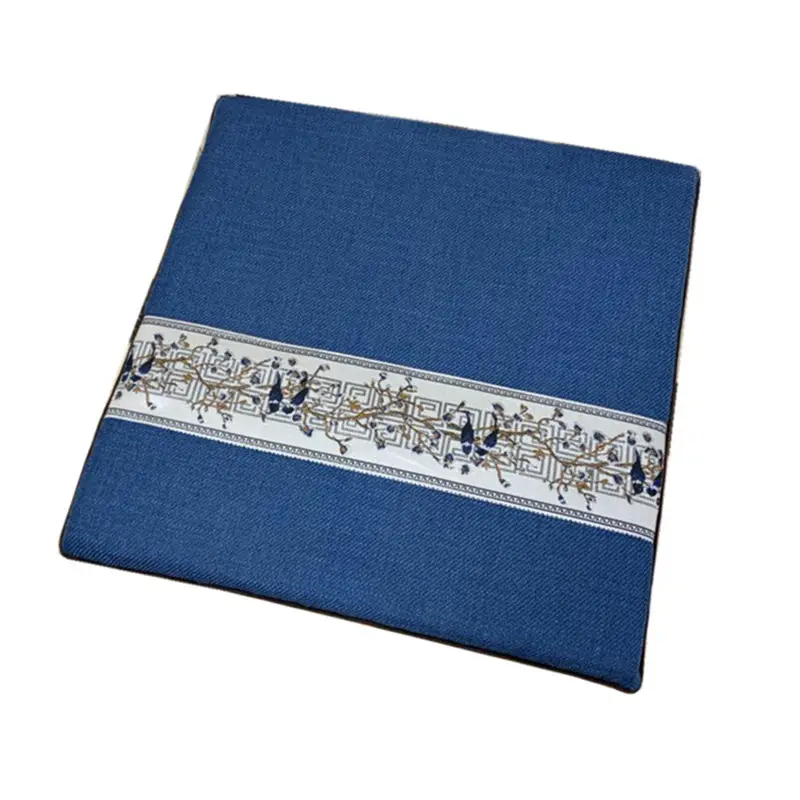 New Chinoiserie Cushion Mahogany Sofa Chair Seat Cushion Linen Dining Table - Image 12