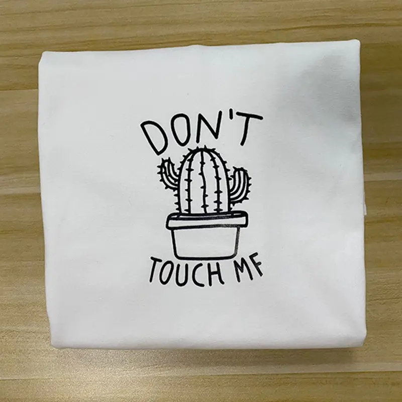 Men Black Cactus Printed T-Shirt Cotton Youth Summer - Image 6