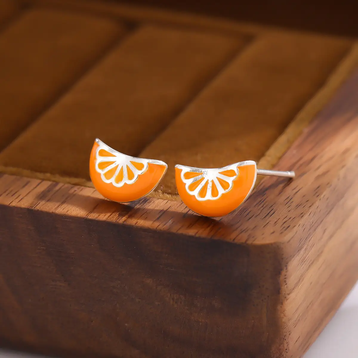 Orange Fruit Shape Earrings for Women