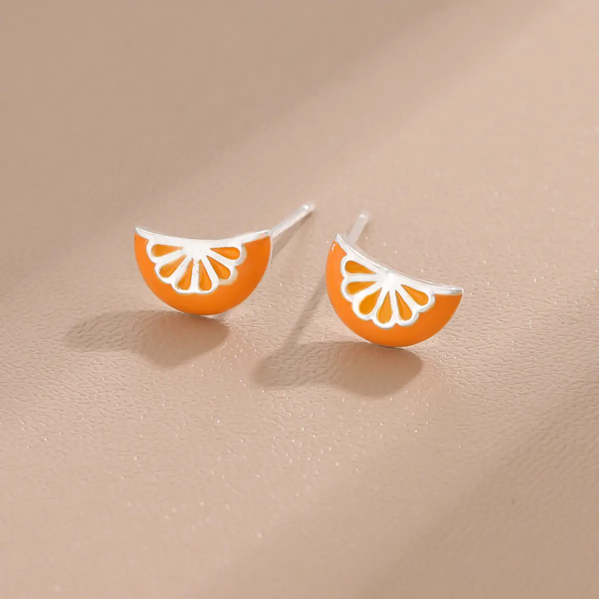 Orange Fruit Shape Earrings for Women