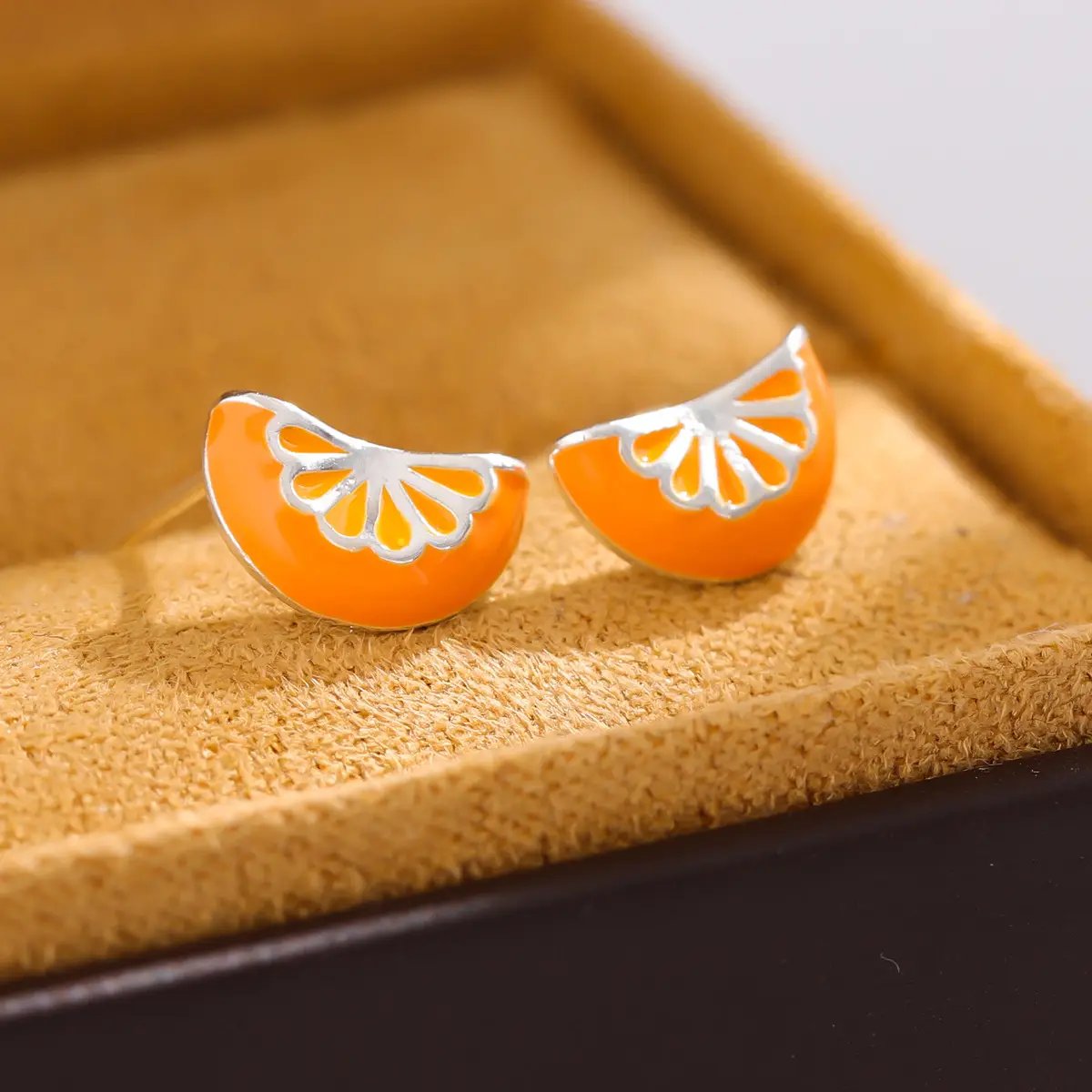 Orange Fruit Shape Earrings for Women