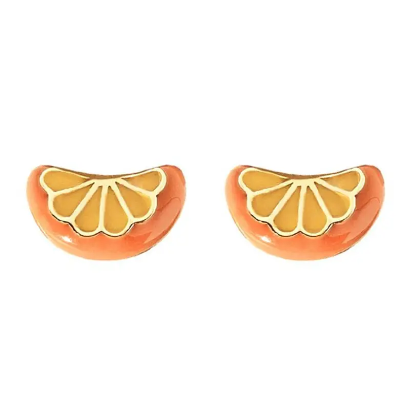 Orange Fruit Shape Earrings for Women