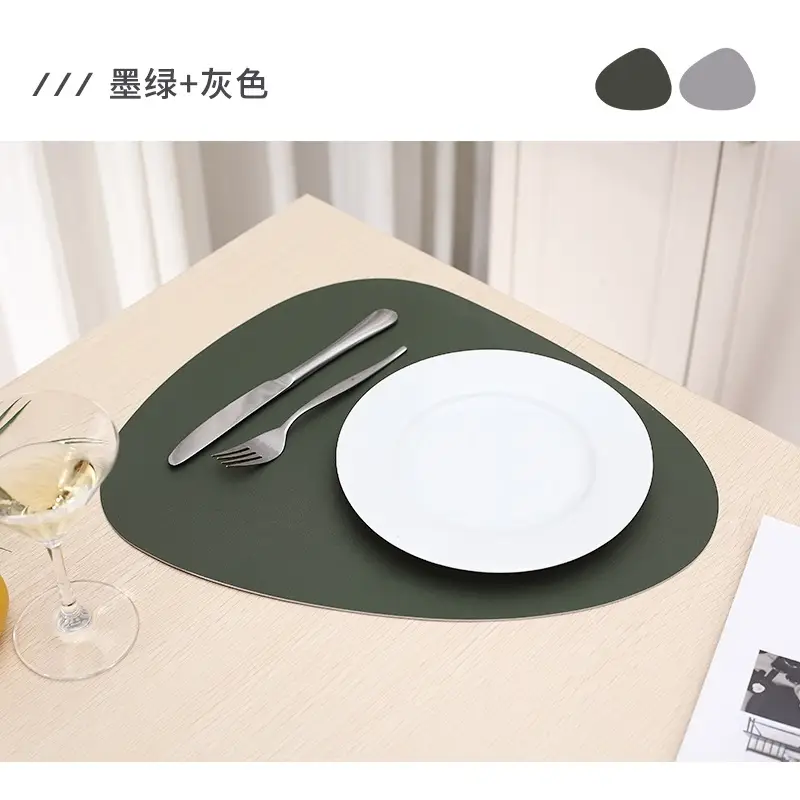 Double Color PU Leather Western Dish Mat Non-Slip - Image 2
