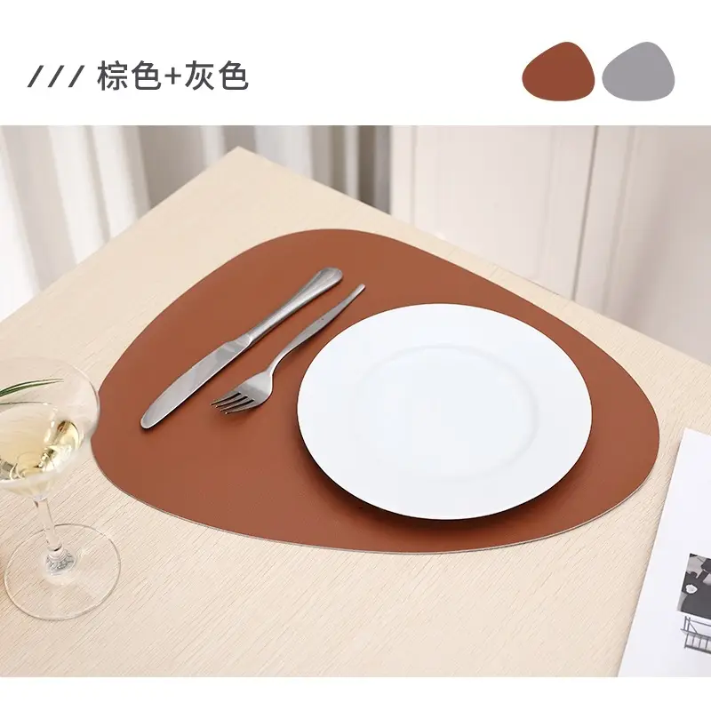 Double Color PU Leather Western Dish Mat Non-Slip - Image 7