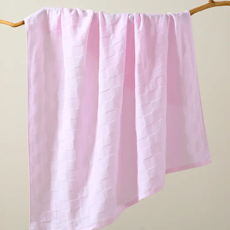 Baby Bath Towel Cotton Gauze Blue Double Layer - Image 4