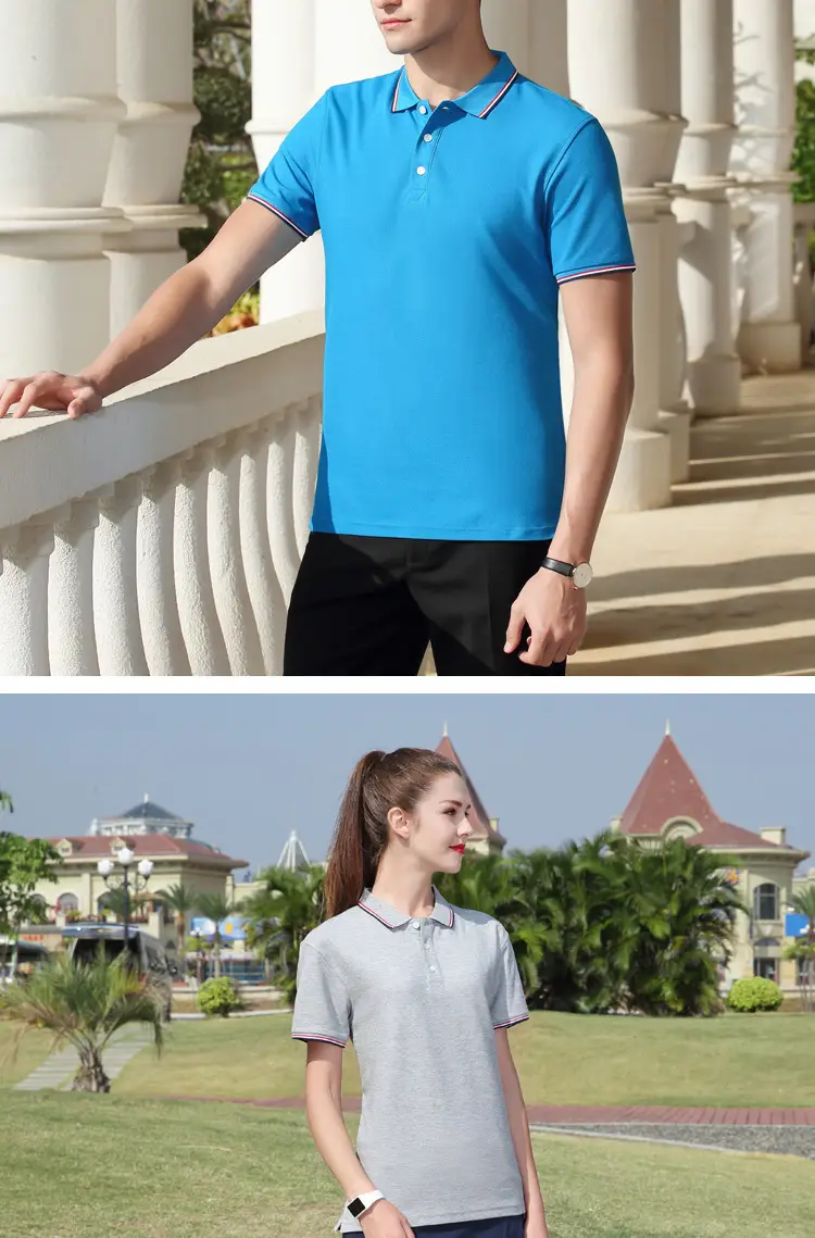 Custom Polo Shirt Navy Blue with Printed Logos — feature 8