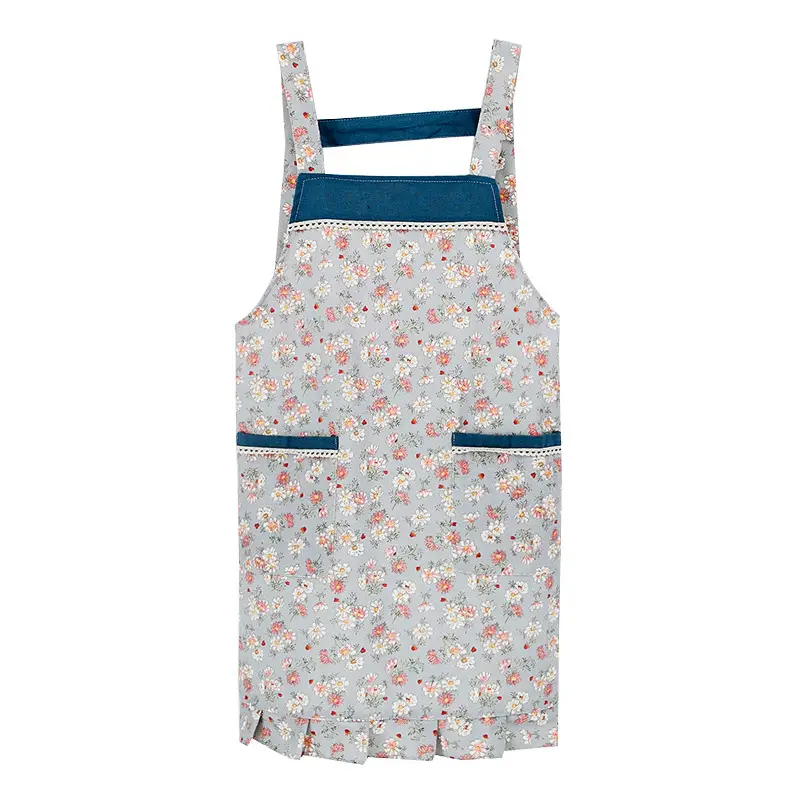 Japanese Floral Work Apron for Women Waterproof Oil-proof Kitchen - Image 9