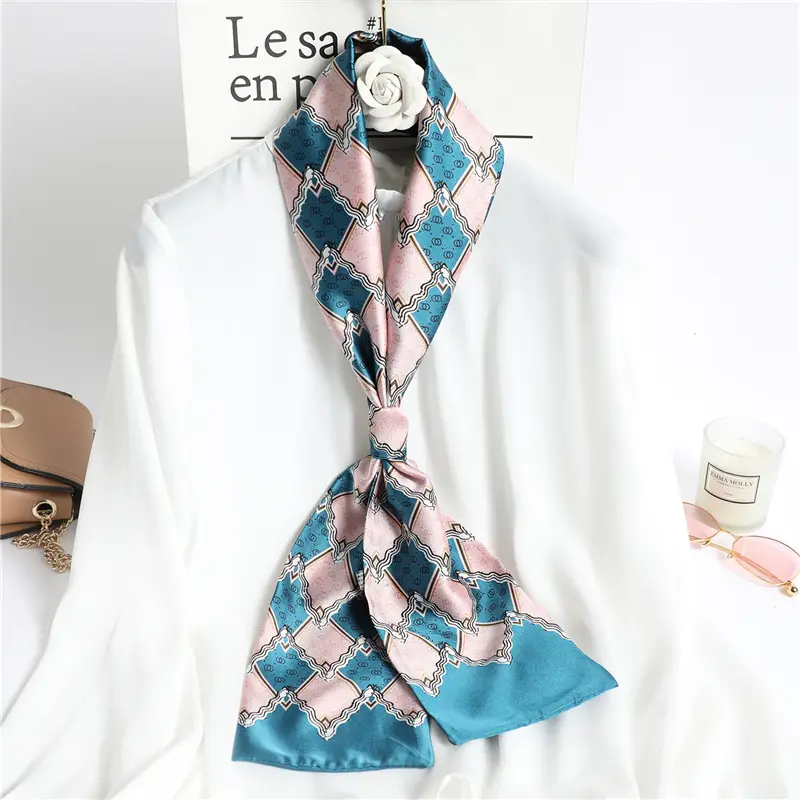 Korean Printed Women's Scarf Spring Summer Thin Narrow Long - Image 22