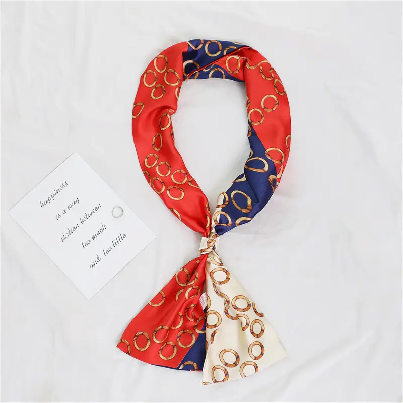 Korean Printed Women's Scarf Spring Summer Thin Narrow Long - Image 2
