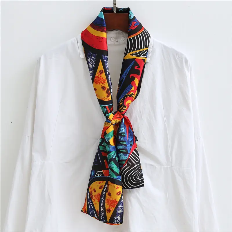 Korean Printed Women's Scarf Spring Summer Thin Narrow Long - Image 16