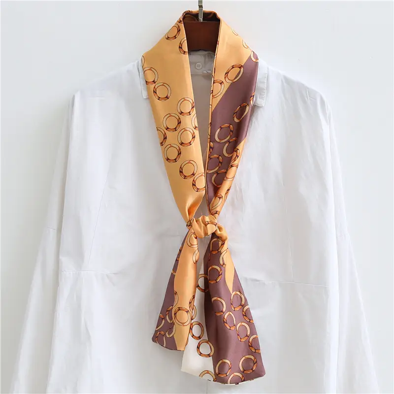Korean Printed Women's Scarf Spring Summer Thin Narrow Long - Image 3
